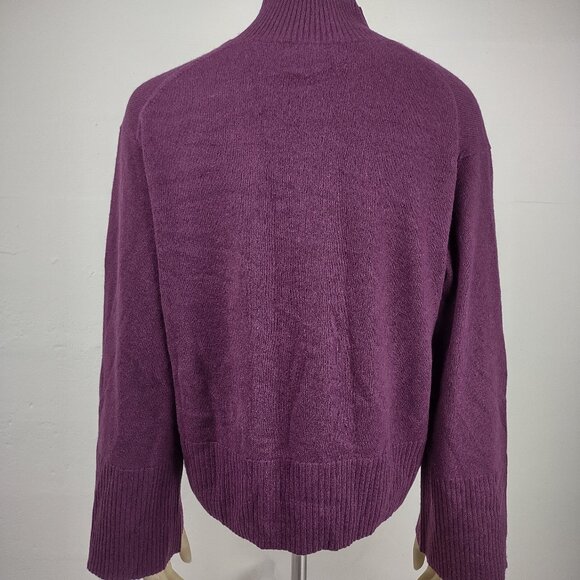 Banana Republic purple 100% Cashmere mock neck pullover sweater ladies Large - Picture 4 of 6